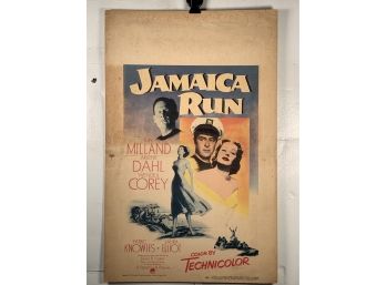 Vintage Movie Heavy Stock Window Card Jamaica Run