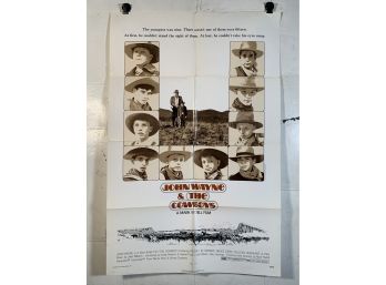 Vintage Folded One Sheet Movie Poster John Wayne & The Cowboys