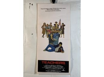 Vintage Folded Burton Movie Daybill Poster Teachers