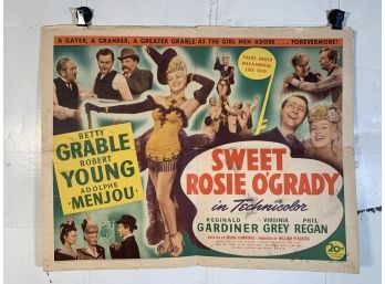 Vintage Folded One Sheet Movie Poster Sweet Rosie OGrady 1943