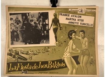 Vintage Movie Theater Lobby Card Bikini Beach