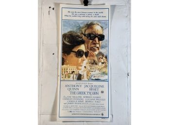 Vintage Folded MAPS Movie Daybill Poster The Greek Tycoon