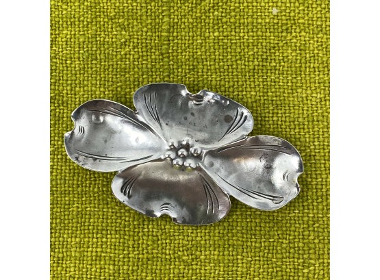 Vintage 1950s Signed Sterling Silver STUART NYE 3.5' Dogwood Blossom Brooch Pin