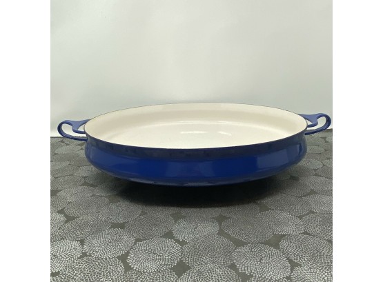 Vintage DANSK KOBENSTYLE France BLUE Enamel 13.5' Large Paella Pan Baking Dish