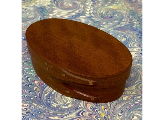 Vintage Signed Earl W Brody Dated '00 Black Cherry 3 3/4' Oval Shaker Box #904
