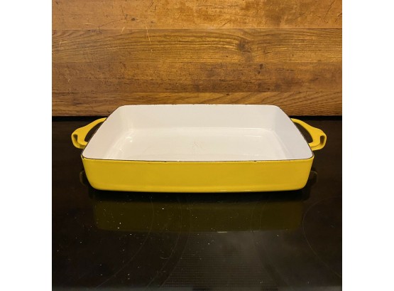 Vintage DANSK KOBENSTYLE France Yellow Enamel Large 11' Rectangular Baking Dish