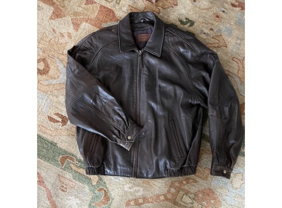 Johnston & Murphy Men's Dark Brown Buttery Soft Leather  Jacket