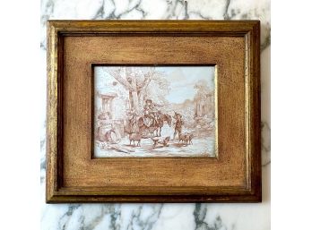 Sanguine French Etching In Sepia Tones Imported To NY Exclusively For B.Altman & Co.
