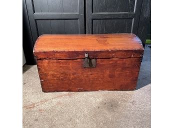 Antique 19th Century Wooden Dome Top Carriage Chest