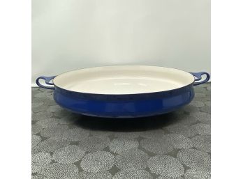 Vintage DANSK KOBENSTYLE France BLUE Enamel 13.5' Large Paella Pan Baking Dish