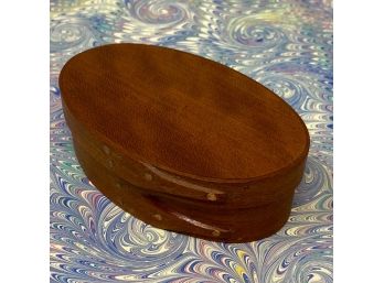 Vintage Signed Earl W Brody Dated '00 Black Cherry 3 3/4' Oval Shaker Box #904