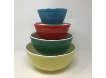 Classic Vintage PYREX Primary Mixing Bowl Set 401, 402, 403 & 404