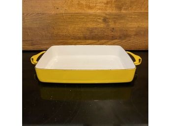 Vintage DANSK KOBENSTYLE France Yellow Enamel Large 11' Rectangular Baking Dish