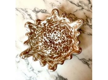 Vintage Ermanno Fratelli - Fratelli Toso Copper Avventurina 13' Free Form Plate