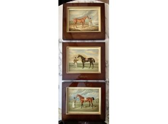 Set/3 Italian Framed Thoroughbred Race Horse Prints