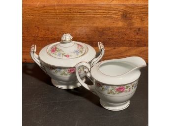 WENTWORTH CHINA 'Montclair' Pattern #6012 Creamer And Sugar Bowl With Lid