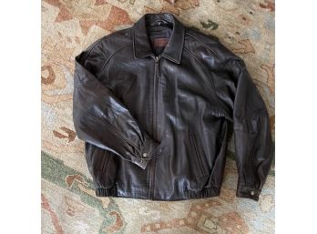 Johnston & Murphy Men's Dark Brown Buttery Soft Leather  Jacket