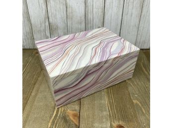 Vintage JONATHAN ADLER 'Happy Chic' Marbled Lacquer Storage Box 7' X 5' X 3 1/4'