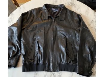 Vinage RALPH LAUREN  Men's Buttery Soft Black Leather Zip Jacket XL