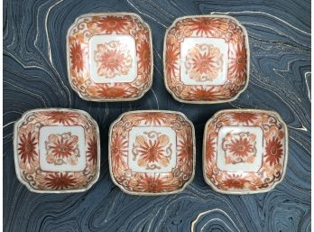 Set/5 Hand Painted Antique Japanese Sauce Dishes
