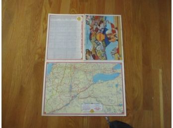 2 Vintage Road Maps & Letter From Cities Service