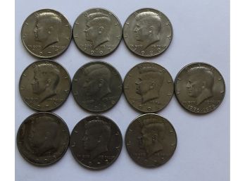 10 Kennedy Half Dollars (not Silver)