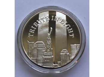 9/11 Timeline 'Tribute In Light' Coin 1 Troy Ounce Silver With Certificate