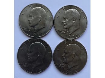 4 Ike Dollars Dated (2) 1978, 1974, 1971