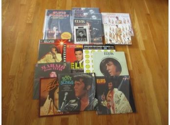 Elvis Presley Collection Of 8 Vinyl Albums, Poster Book, Books & Calendars