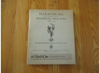 1943 Harrisburg Telephone Directory, April 1943, Bell Telephone Co. PA.