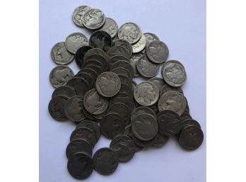 69 Buffalo Nickels Without Dates