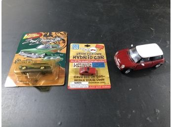Lot Of Toy Cars: Mini Cooper, Grow Your Own, & Hot Wheel Style Woodie