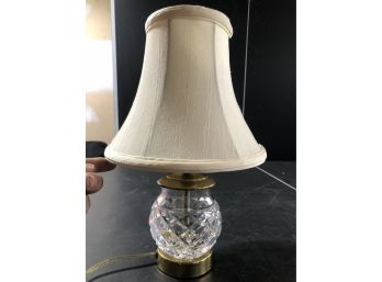 Classic Vintage Waterford Crystal Ireland Crystal Lamp With A Nice Brass Base