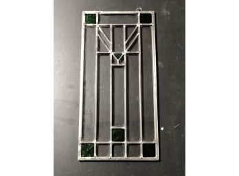 Incredible Stained Glass Window Hand Crafted In The Style Of A Frank Lloyd Wright Pattern
