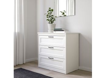 White IKEA Songesand 3 Drawer Dresser NIB