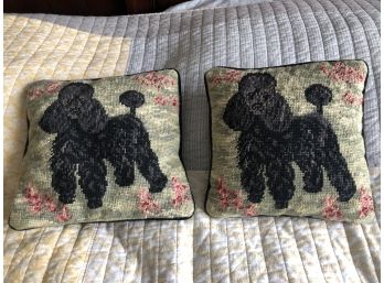 Lot Of Two 9 Inch  Black Poodle Throw Pillows