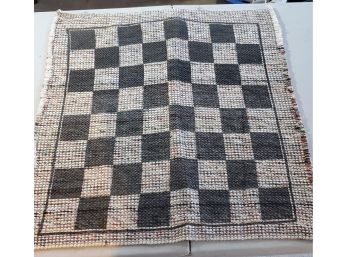 Woven Wool Checkers / Chess Board Pattern Small Table Cloth Or Gameboard