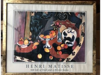 Vintage Henri Matisse: Still Life Of Fruit And A Bronze Statue: Professionally Framed Print