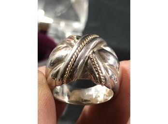 Large Sterling Silver Ring Size 5