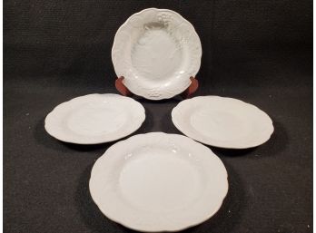 Four Vintage White ' As Originally Produced' Burleigh Davenport Staffordshire England Dessert Plates