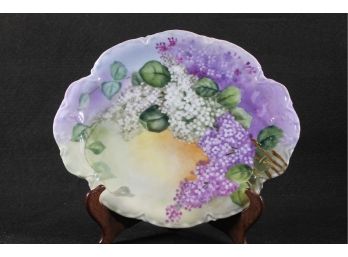 Lovely Vintage Haviland France Floral Hand Painted Oval Platter-purple & White Hyacinths