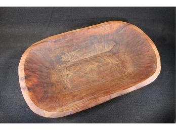 Fantastic Antique Primitive Hand Carved Walnut Oval Fruit/Centerpiece, Gathering Or Dough Bowl