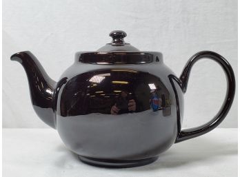 Vintage Black Glazed Stoneware Teapot Made In England