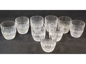 Nine Vintage Waterford Crystal Rocks Glasses - Discontinued 'Colleen' Pattern