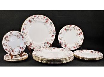 Vintage Partial Set Of Beautiful Minton England Bone China Dinnerware Ancestral Pattern