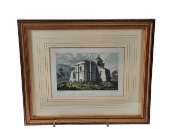 C1830 Antique Framed Color Engraving Lesingham Church