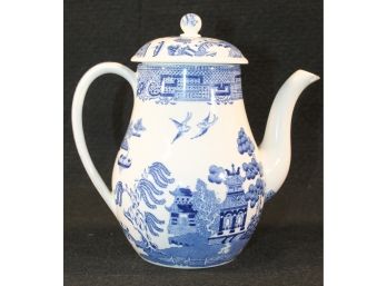 Beautiful Vintage Wedgwood Of Etruria & Barlaston Blue Willow Porcelain Transferware Teapot