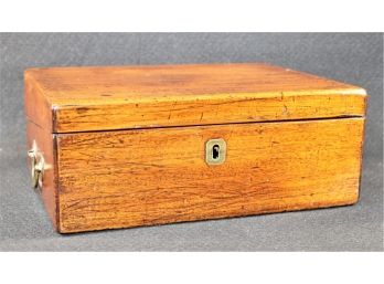 Vintage Wooden Tea Caddy Handled Box