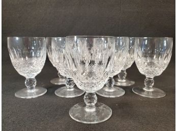Set Of Eight Vintage Waterford Signed Cut Crystal 5.25 Stemware