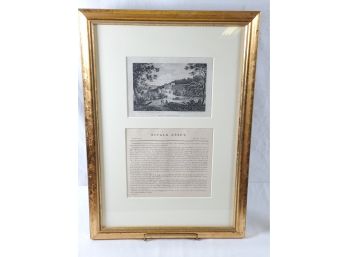 Antique Framed & Matted Rivalx Abbey, Yorkshire England Plate Etching